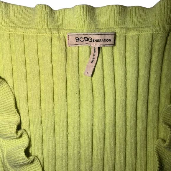 BCBGeneration Lime Ribbed Sweater - Picture 2 of 6